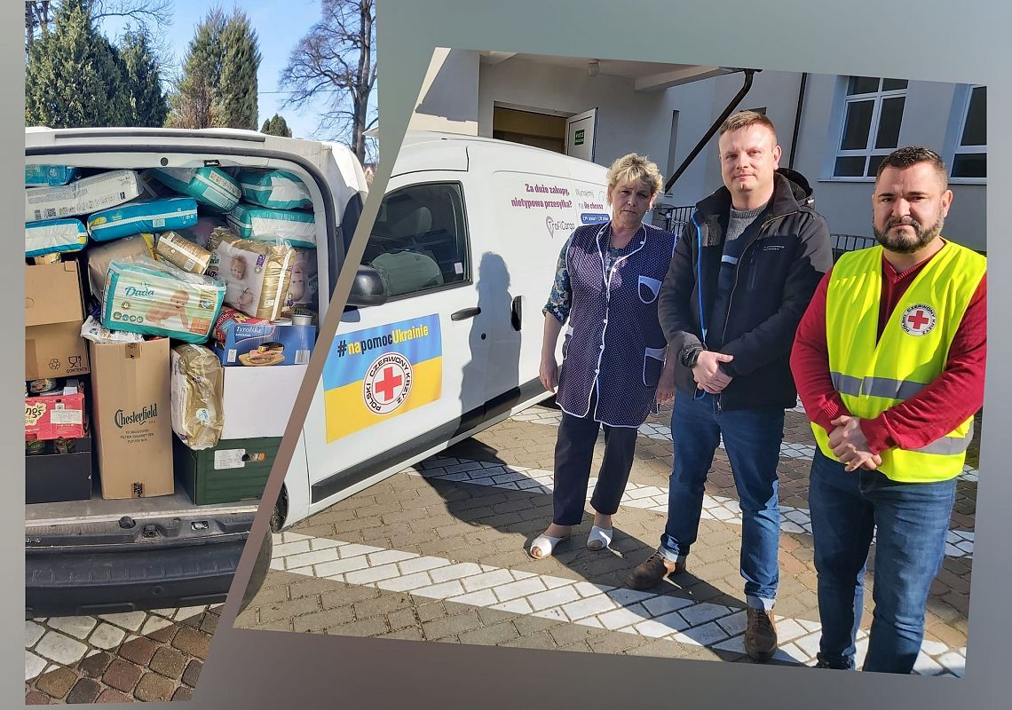 Grafika 1: Pierwsze dary dla Ukrainy wyruszyły spod naszej szkoły