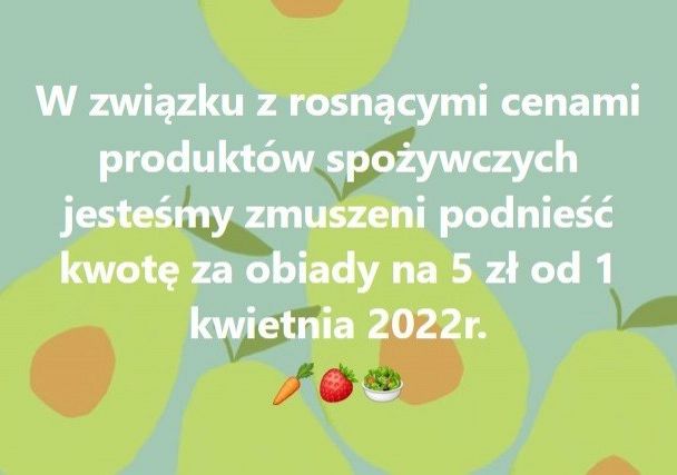 Grafika 1: Od 1 kwietnia wzrośnie opłata za obiady w szkole zaledwie o 1zł