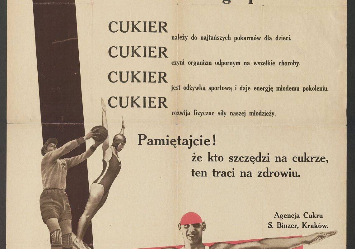 Przedwojenna reklama cukru z hasłem wymyślonym przez Melchiora Wańkowicza, źródło: POLONA, domena publiczna
