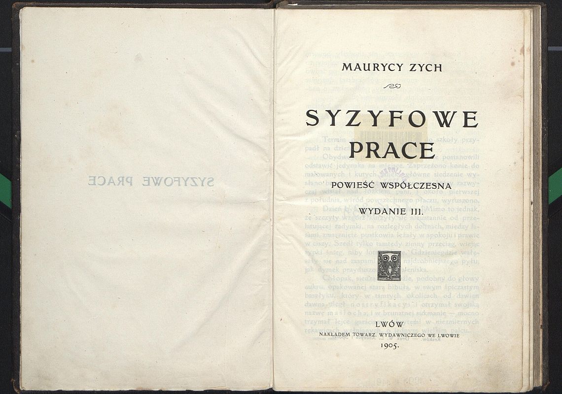 "Syzyfowe prace" Żeromskiego wydane pod pseudonimem - źródło POLONA/BN
