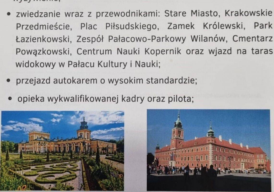 Grafika 1: Wycieczka uczniów z Gminy Wicko do Warszawy (07-10.06.2023) - ogłoszenie