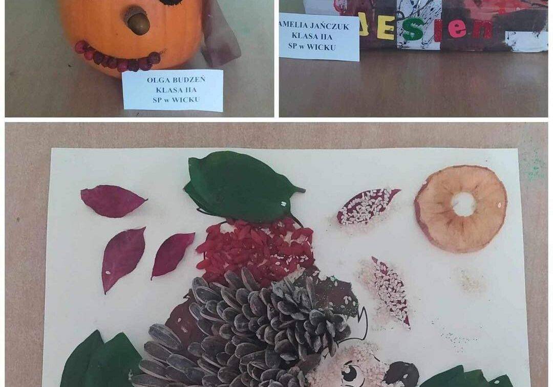 Grafika 1: Trzy wyróżnienia dla uczniów naszej szkoły w konkursie plastycznym Słowińskiego Parku Narodowego "Mój jesienny przyjaciel"