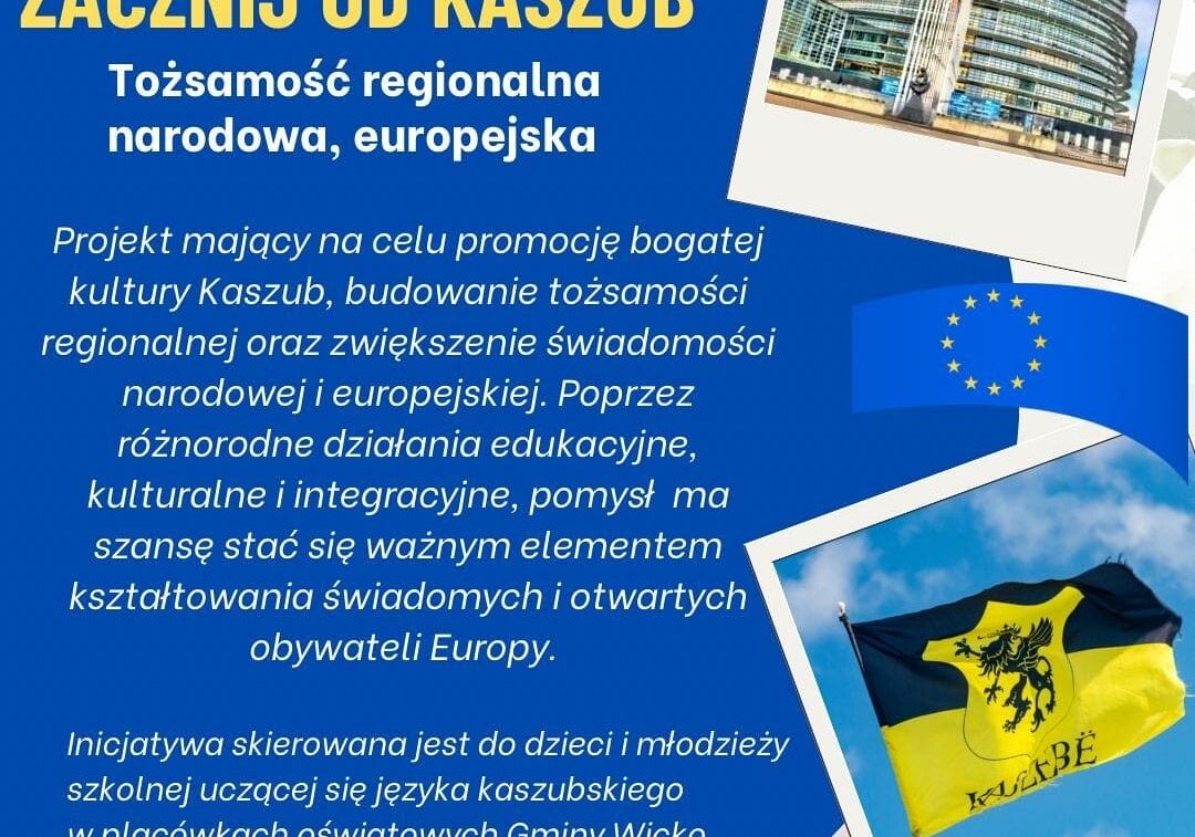 Grafika 1: We wrześniu w Gminie Wicko rusza nowy, innowacyjny projekt "Poznaj Europę - Zacznij od Kaszub"