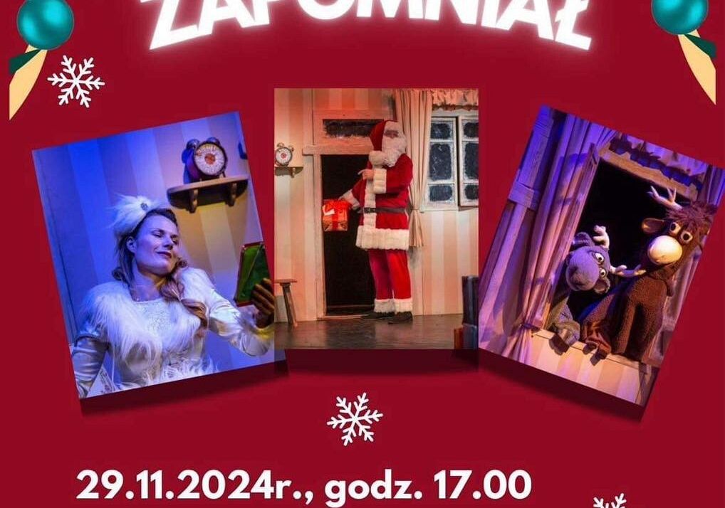 Grafika 1: Zapraszamy na świąteczne przedstawienie w GOKiS-ie w Wicku