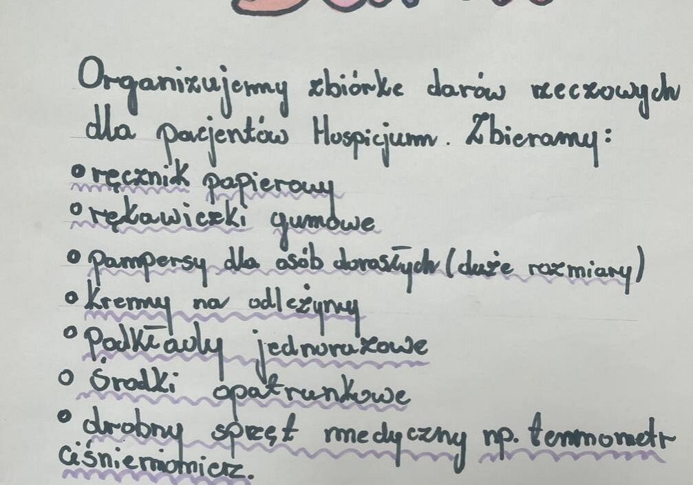 Zbiórka darów dla hospicjum 