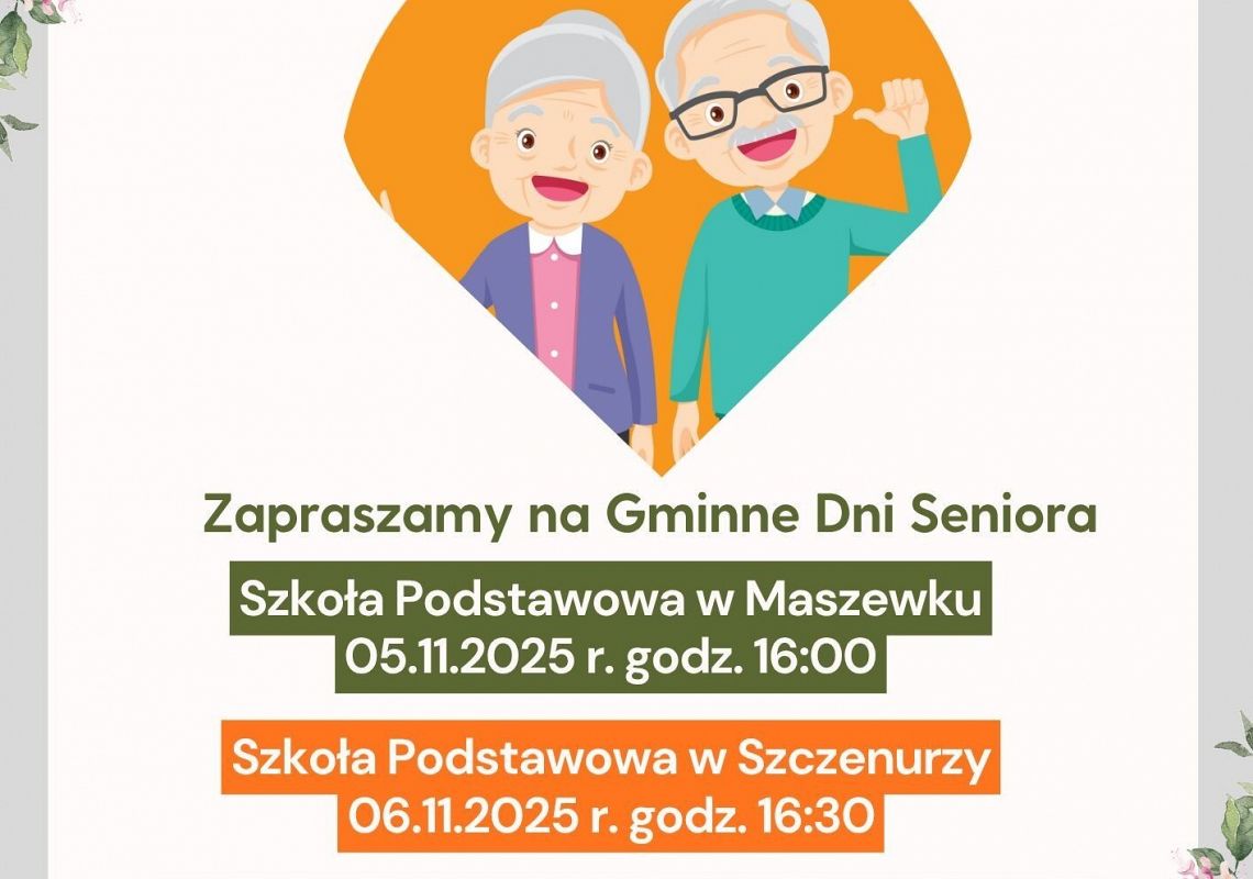 Grafika 1: Zapraszamy na obchody Dnia Seniora w naszej gminie