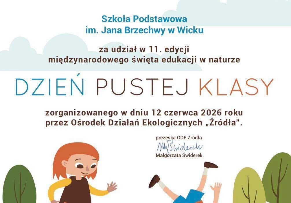 Grafika 1: Otrzymaliśmy certyfikat za udział w Dniu Pustej Klasy