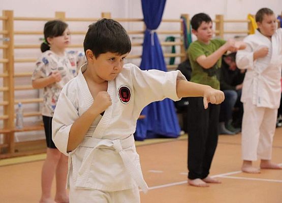 Grafika 7: Obchody Światowego Dnia Karate w sali gimnastycznej SP Wicko