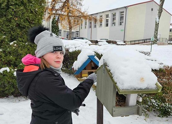 Grafika 6: Uczniowie klasy IIIA odwiedzili szkolne ptasie miasteczko