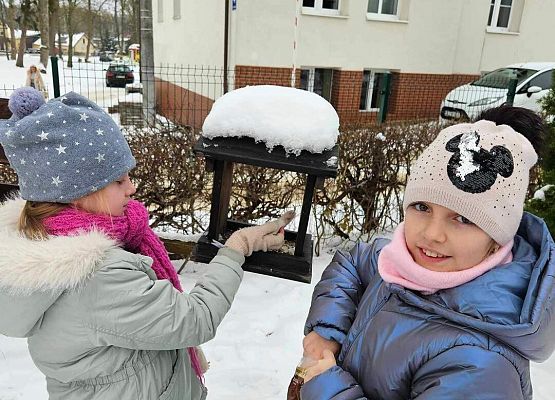 Grafika 15: Uczniowie klasy IIIA odwiedzili szkolne ptasie miasteczko