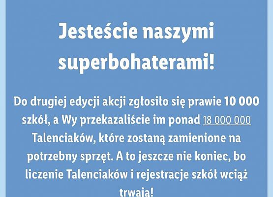 Grafika 2: Nasza szkoła zebrała 1232 Talenciaki!