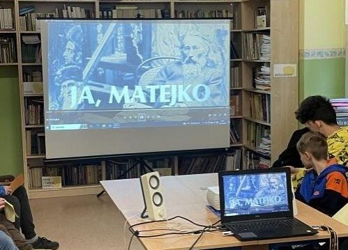 Grafika 17: Gościnne zajęcia biblioteczne dla uczniów z Maszewka w naszej szkolnej bibliotece