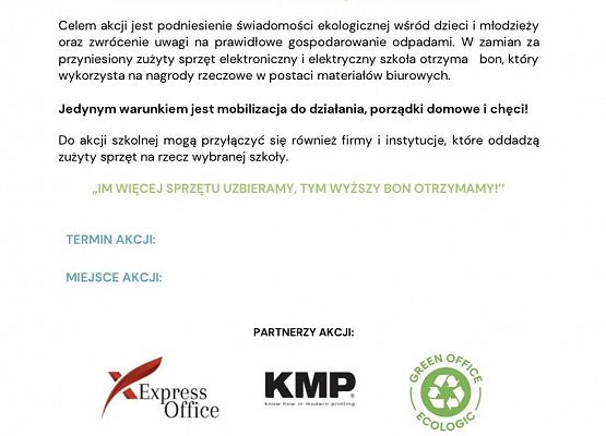 Grafika 2: Przystąpiliśmy do akcji „Wszystkie dzieci zbierają elektrośmieci”