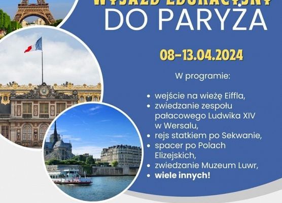 Grafika 1: Gmina Wicko po raz kolejny organizuje wyjazd edukacyjny dla kl.VII do Paryża