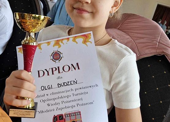 Grafika 1: Udział naszej uczennicy w Powiatowych Eliminacjach Turnieju Ogólnopolskiego Wiedzy Pożarniczej