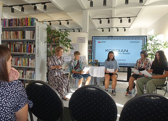 Grafika 5: Narodowe Czytanie "Kordiana" w Bibliotece Publicznej Gminy Wicko