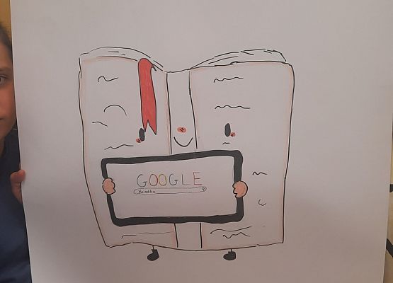 Grafika 1: Klasa VIA zaprezentowała swój plakat i zakładki czytelnicze w projekcie "Przeczytane - Zapamiętane"