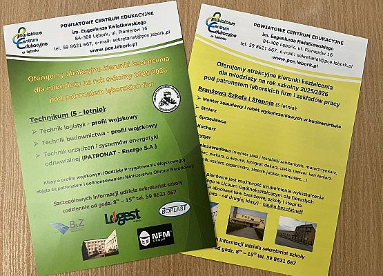 Grafika 2: Spotkanie ósmoklasistów z przedstawicielami Powiatowego Centrum Edukacyjnego w Lęborku