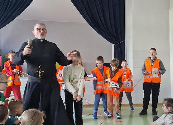 Grafika 1: Spotkanie z rekolekcjonistą w ramach rekolekcji wielkopostnych w SP Wicko