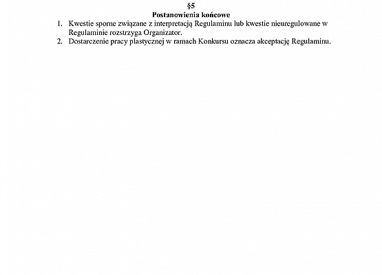 Regulamin konkursu, 2 s.
