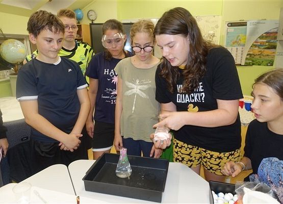 Grafika 12: Nocka w szkole i bibliotece z klasą VIIB