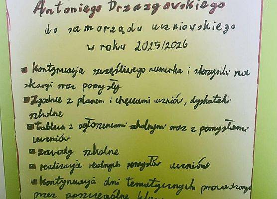 Grafika 6: Debata kandydatów do Samorządu Uczniowskiego 