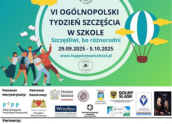 Grafika 2: Nasza szkoła dołącza do ogólnopolskiej akcji „Tydzień Szczęścia”! 