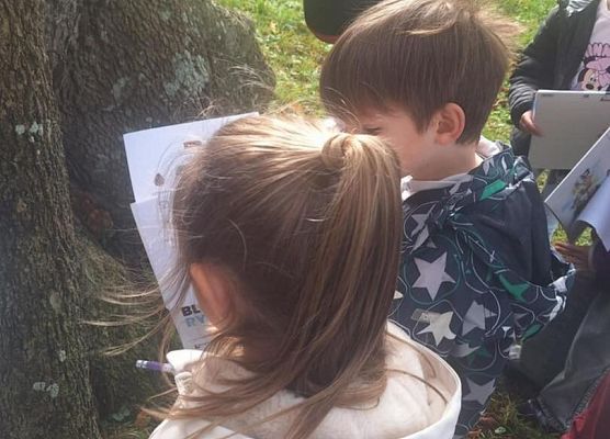 Grafika 10: Plenerowa lekcja pierwszaków o jesieni