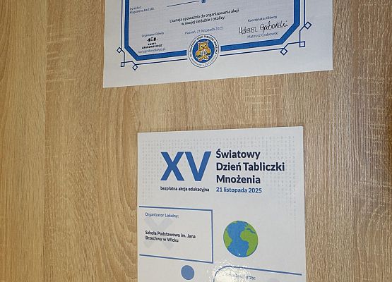 Otrzymaliśmy licencję organizatora Światowego Dnia Tabliczki Mnożenia