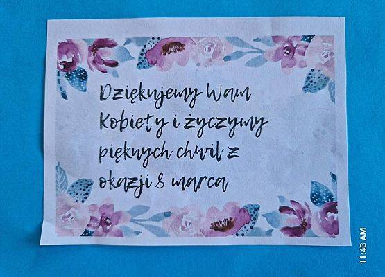 Grafika 1: Życzenia Małego Samorządu klas I-III z okazji Dnia Kobiet