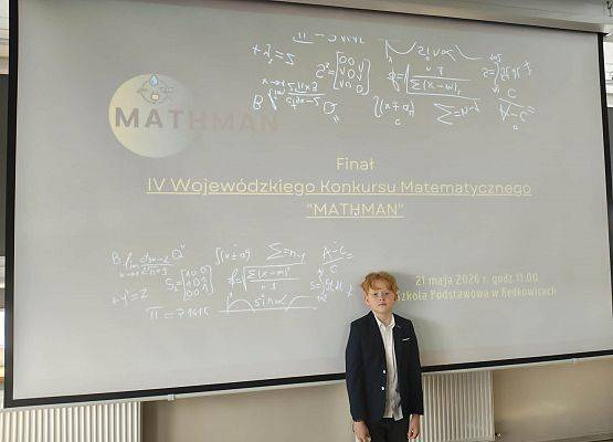 Grafika 2: Stanisław Mazurkiewicz z kl. IIIB został laureatem "MATHMANA" w Redkowicach