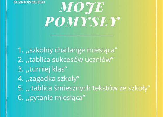 Poznajcie pierwszą kandydatkę na Przewodniczącą Samorządu Uczniowskiego